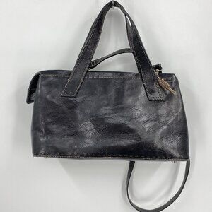Fossil Sedona Black Leather Convertible Cross Body Purse Bag Y2K WITH KEY